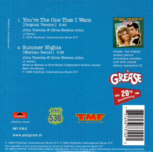 John Travolta & Olivia Newton-John : You're The One That I Want (Original Version) (CD, Single)
