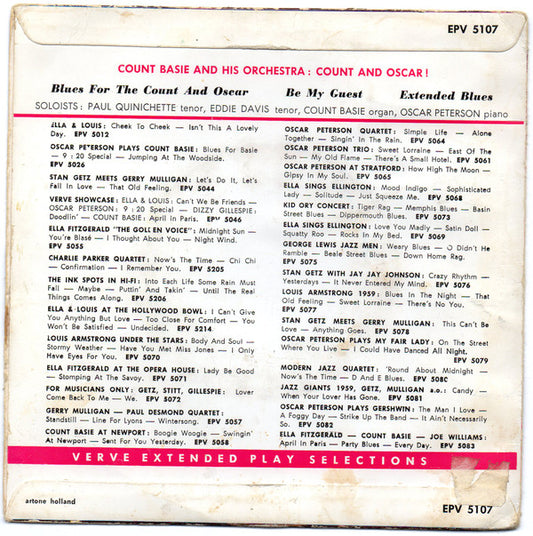 Oscar Peterson With Count Basie Orchestra : Count And Oscar! (7", EP)