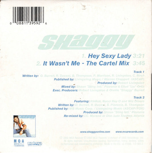Shaggy Featuring Brian & Tony Gold : Hey Sexy Lady (CD, Single, Car)