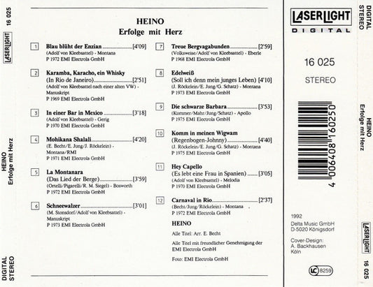 Heino : Erfolge Mit Herz (CD, Comp)