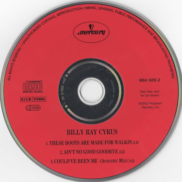 Billy Ray Cyrus : These Boots Are Made For Walkin' (CD, Maxi)