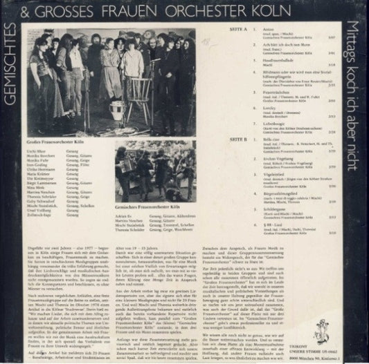Gemischtes Frauenorchester Köln & Großes Frauenorchester Köln : Mittags Koch Ich Aber Nicht (LP, Album)