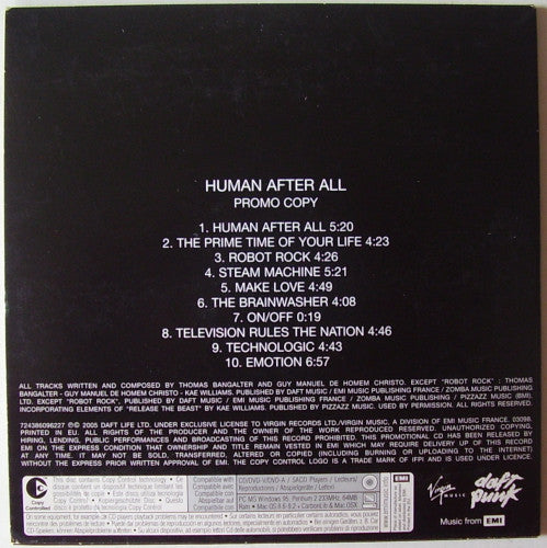 Daft Punk : Human After All (CD, Album, Copy Prot., Promo, Car)