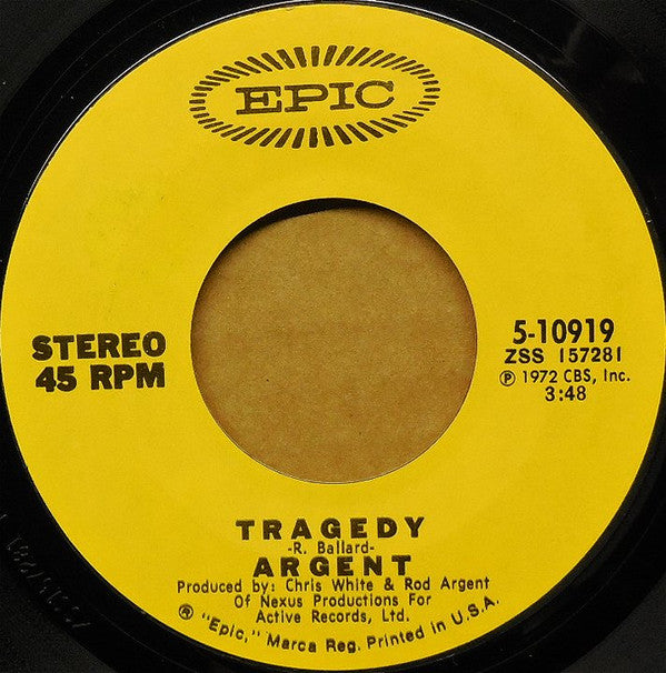 Argent : Tragedy (7", Single)
