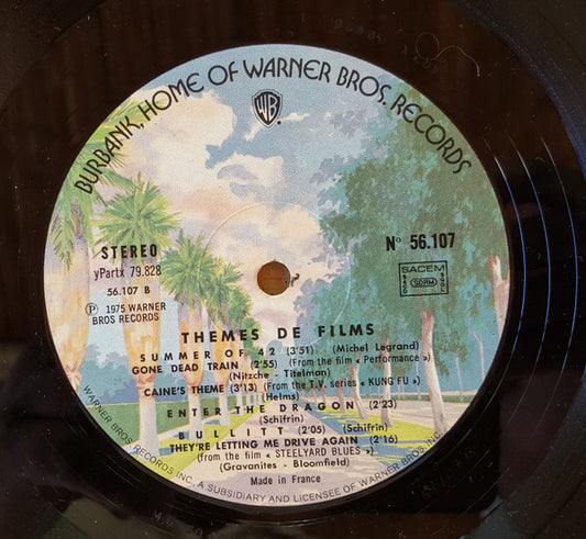 Various : Thèmes De Films - Clockwork Orange / Opération Dragon / Performance / O' Lucky Man / Délivrance / La Nuit Américaine / Cléopatra Jones / Un été 42 / Bullit / L'Exorciste / Kung Fu ... (LP, Comp)