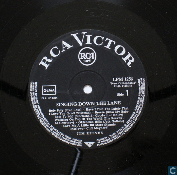 Jim Reeves : Singing Down The Lane (LP, Album, Club)