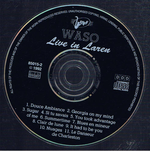 Waso : Live In Laren (CD, Album)