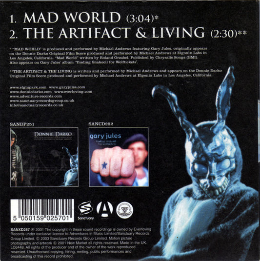 Michael Andrews Featuring Gary Jules : Mad World (CD, Single, Car)