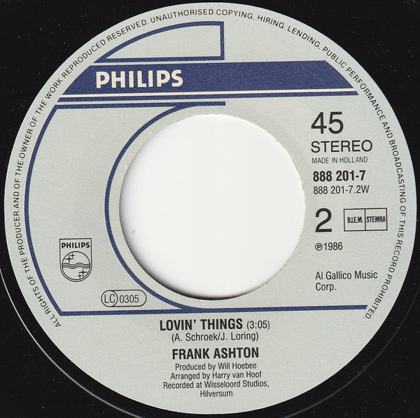 Frank Ashton : Lost In The 50's Tonight (7", Single)