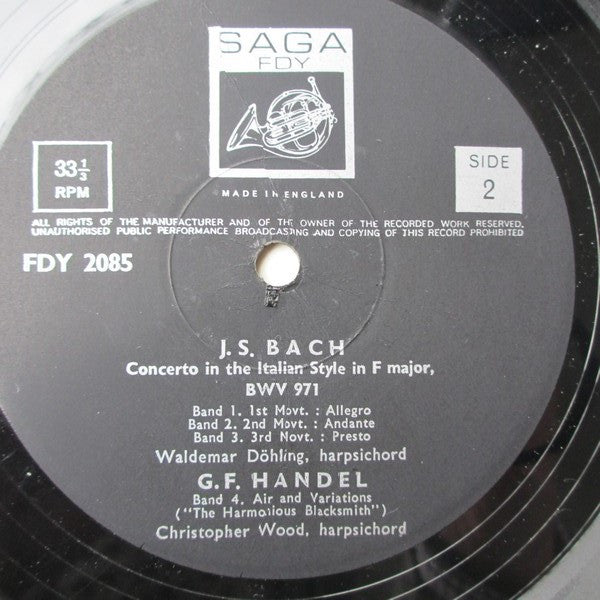 Andrés Segovia, Waldemar Döhling, Christopher Wood : Segovia & Döhling Play Bach, Wood Plays Handel (LP, Album, Mono)