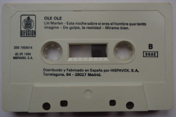 Ole Ole : Bailando Sin Salir De Casa, Lili Marlen, Yo No Me Subo Al Coche De Cualquiera (Cass, Album)