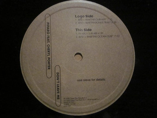 Riccardo Piparo Feat. Cheryl Porter : Don't Leave Me (12")