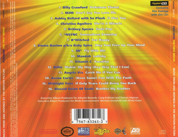 Various : Pokémon The First Movie (Music From And Inspired By The Motion Picture) (CD, Comp, Enh, Promo)