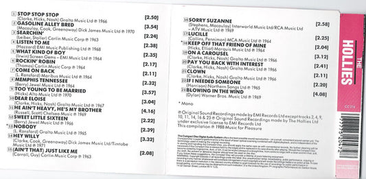 The Hollies : The Hollies (CD, Comp, Mono, Sli)