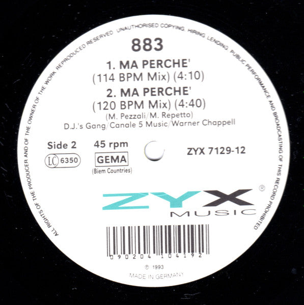 883 : Rotta Per Casa Di Dio (12", Maxi)