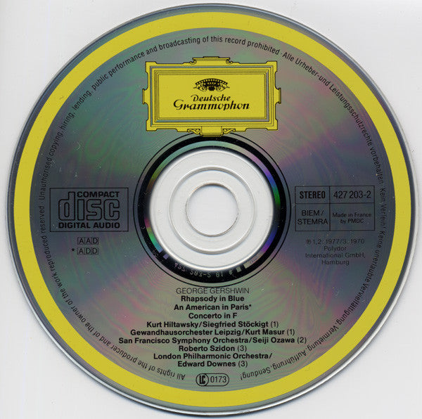 George Gershwin : Rhapsody In Blue / Ein Amerikaner In Paris / Concerto In F (CD, Comp, RE, RP)