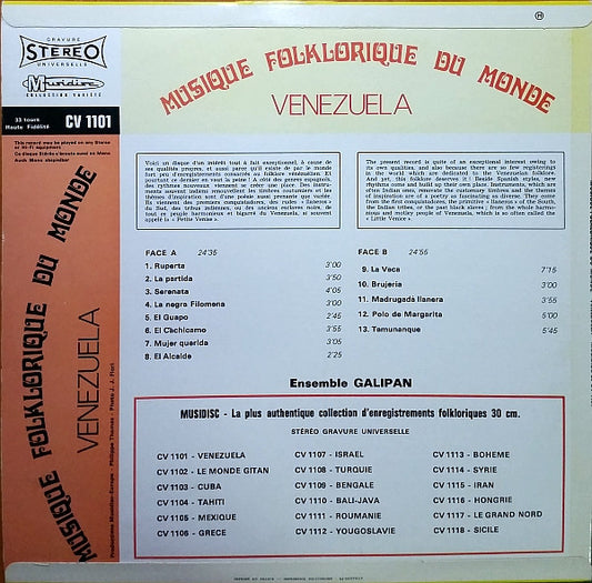 Ensemble Galipan : Venezuela (LP, RP)