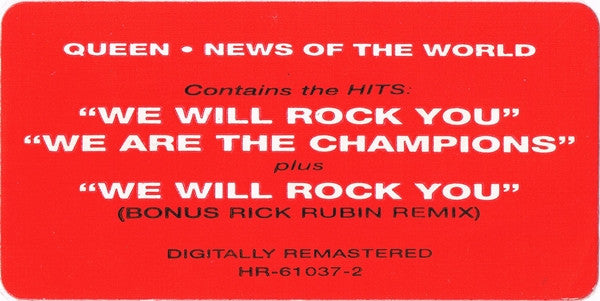 Queen : News Of The World (CD, Album, RM, RP)