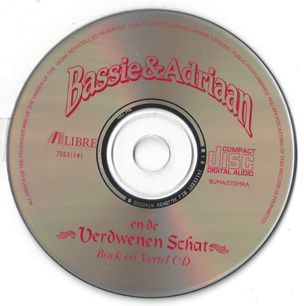 Bassie & Adriaan : En De Verdwenen Schat (Boek En Vertel CD) (CD, Album, RE)