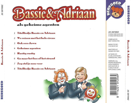 Bassie & Adriaan : Als Geheime Agenten (CD, Album, RE)