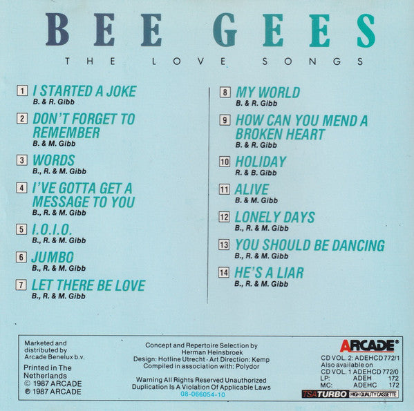 Bee Gees : The Love Songs (Volume 2) (CD, Comp)