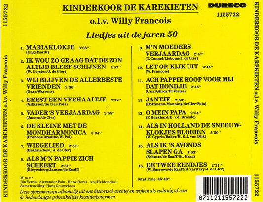 Kinderkoor De Karekieten : Liedjes Uit De Jaren 50 (CD, Album)