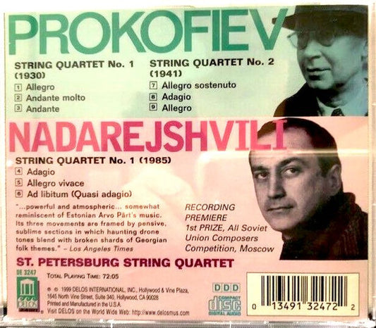 Zurab Nadarejshvili / Sergei Prokofiev, St. Petersburg String Quartet : String Quartet No. 1; String Quartet Nos. 1 And 2 (CD, Album)