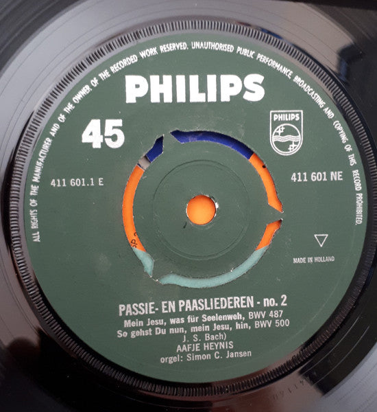 Aafje Heynis : Passie En Paasliederen - No.2 (7")