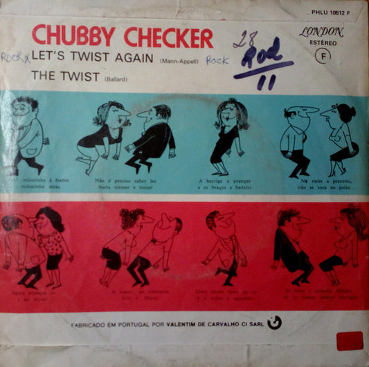 Chubby Checker : Let's Twist Again (7", Single, RE)