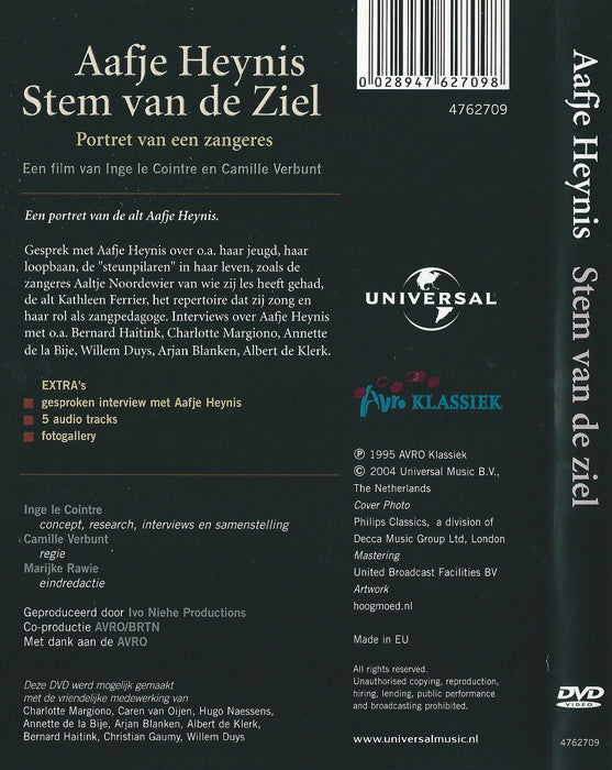 Aafje Heynis : Stem Van De Ziel (DVD, PAL)