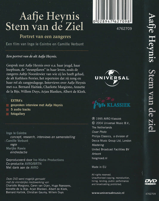 Aafje Heynis : Stem Van De Ziel (DVD, PAL)