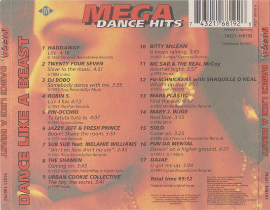 Various : Mega Dance Hits - Dance Like A Beast (CD, Comp)