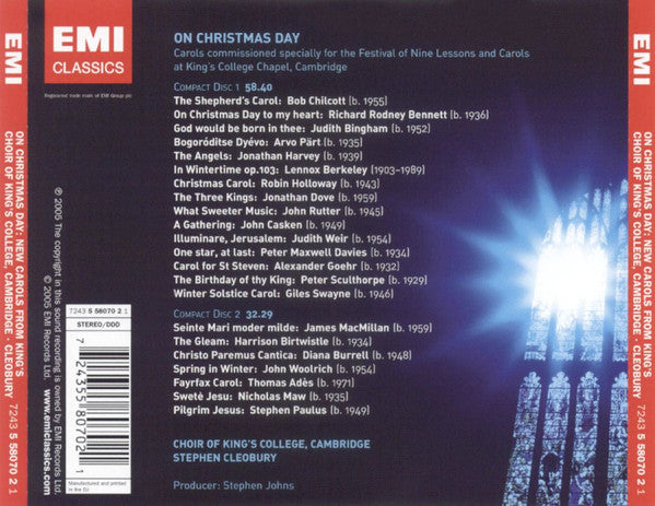 Choir Of King's College, Cambridge*, Stephen Cleobury : On Christmas Day (New Carols From King's) (2xCD)