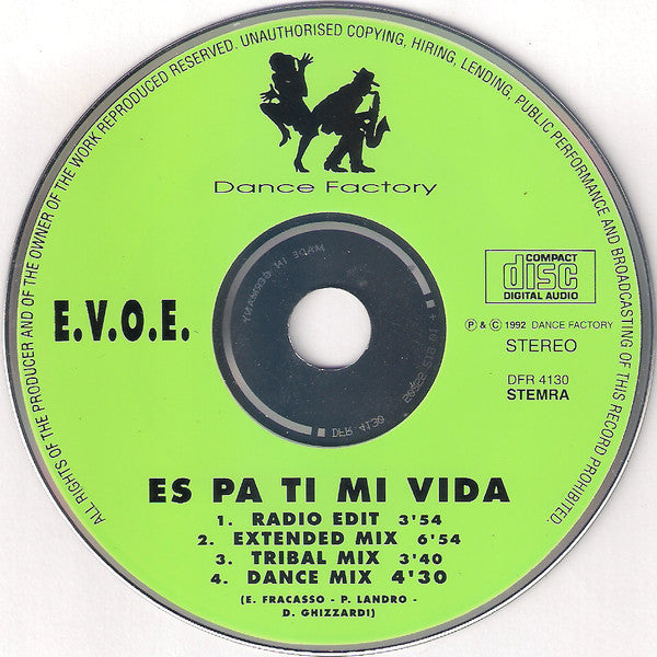 E.V.O.E. : Es Pa Ti Mi Vida (CD, Maxi)