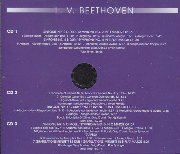 Ludwig van Beethoven : Sinfonien Nr. 1, 2, 4, 5 (3xCD, Comp)