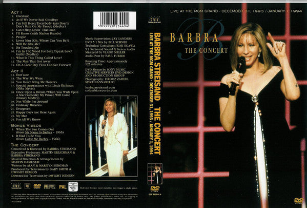 Barbra Streisand : The Concert (Live At The MGM Grand - December 31, 1993 / January 1,1994) (DVD-V, PAL)