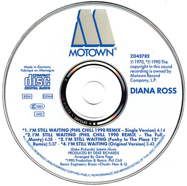 Diana Ross : I'm Still Waiting (Phil Chill 1990 Remix) (CD, Maxi)