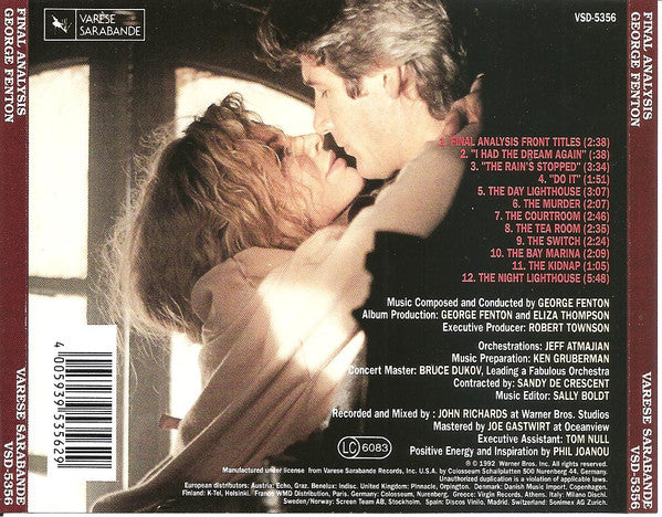George Fenton : Final Analysis (Original Motion Sound Track) (CD, Album)