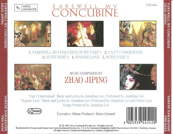 Zhao Jiping : Farewell My Concubine (Original Motion Picture Soundtrack) (CD, Album)