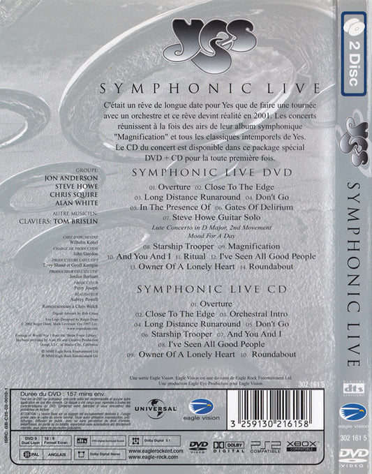 Yes : Symphonic Live (DVD-V, RE, Multichannel, PAL + CD, Album, RE)