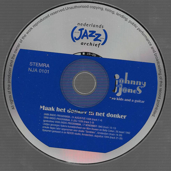 Johnny & Jones : Maak Het Donker In Het Donker (CD, Comp)