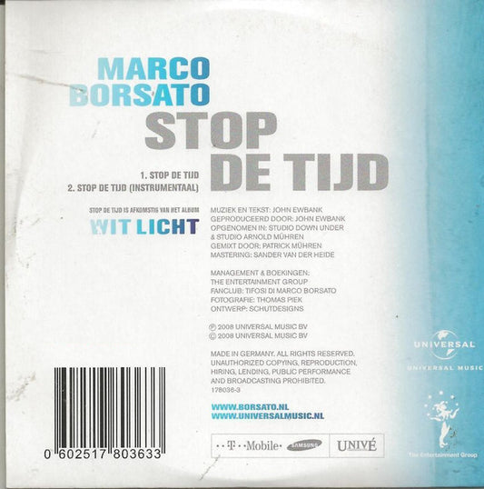 Marco Borsato : Stop De Tijd (CD, Single)