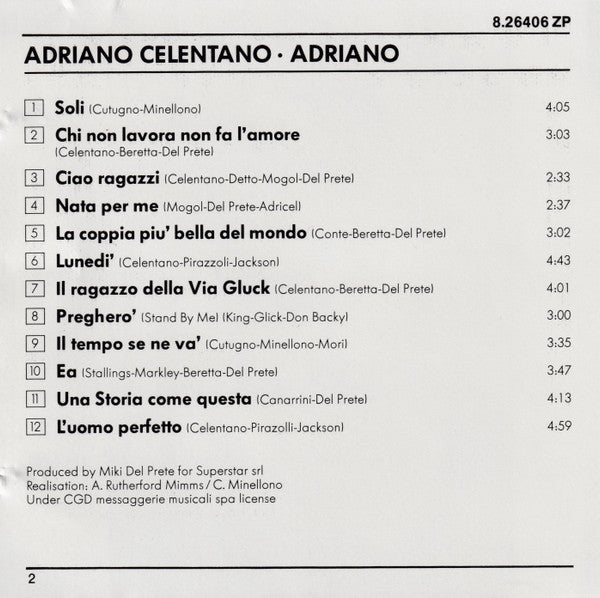 Adriano Celentano : Adriano (CD, Comp)