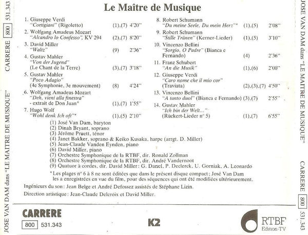 José van Dam : Le Maitre De Musique (Bande Originale Du Film) (CD, Comp)