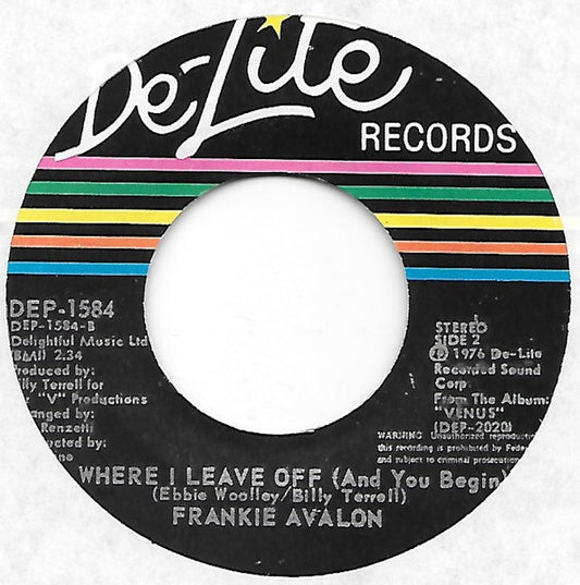 Frankie Avalon : It's Never Too Late (7", Single)