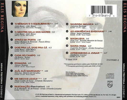 Elis Regina : Minha História (14 Sucessos ) (CD, Comp, Ltd)