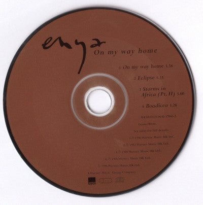 Enya : On My Way Home (CD, Single)