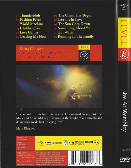 Level 42 : Live At Wembley (DVD-V, RE, RM, Multichannel, NTSC, PAL)