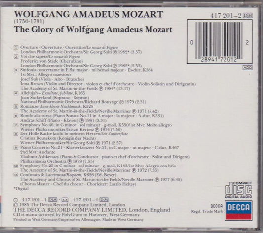 Wolfgang Amadeus Mozart : The Glory Of Wolfgang Amadeus Mozart (CD, Comp, RM)