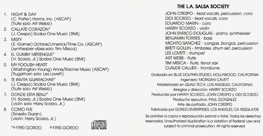 The L.A. Salsa Society : Night & Day (CD, Album)